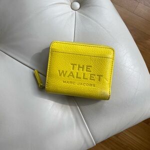 Marc Jacobs Yellow 'The Wallet' Compact Zip Leather Wallet